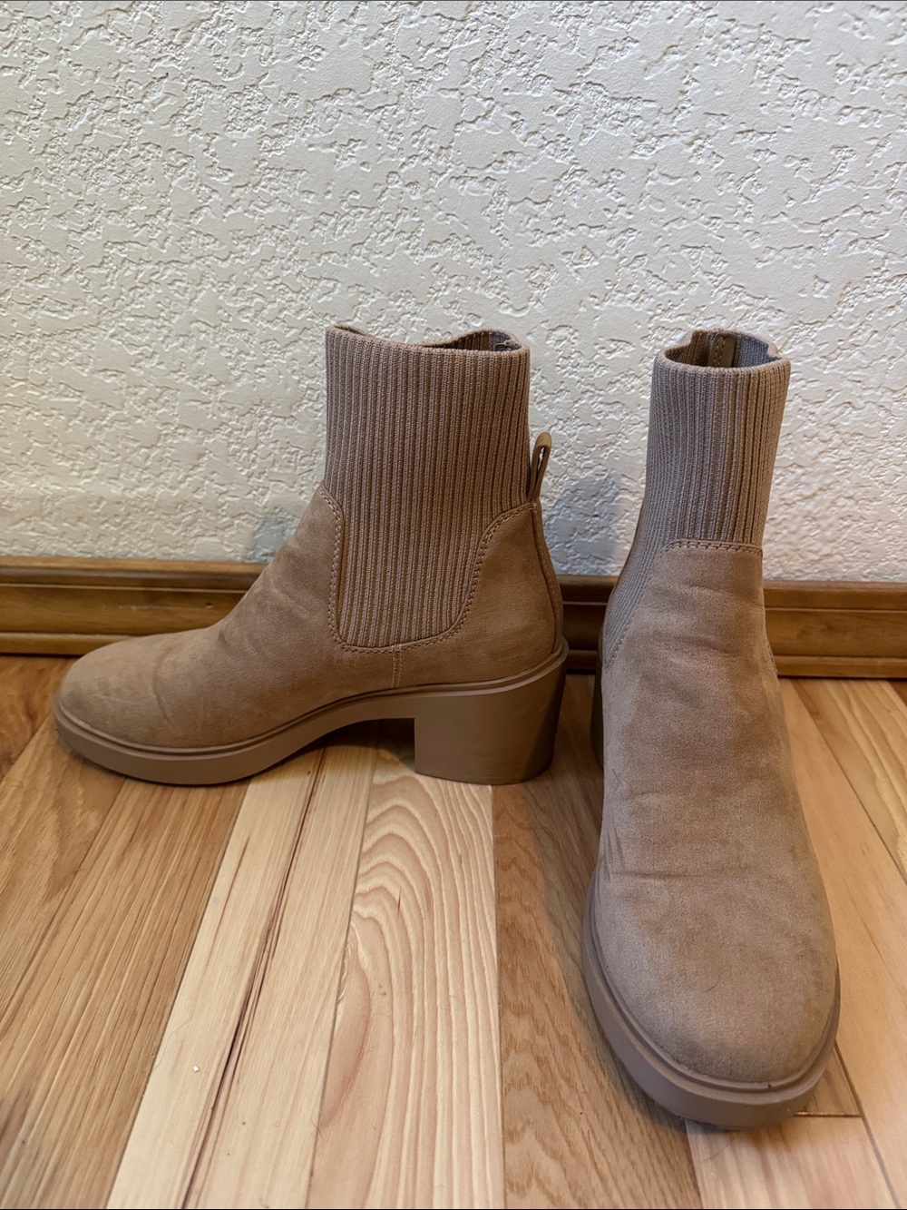 Anne Klein Tan Faux Suede Sock Boot - 6.5